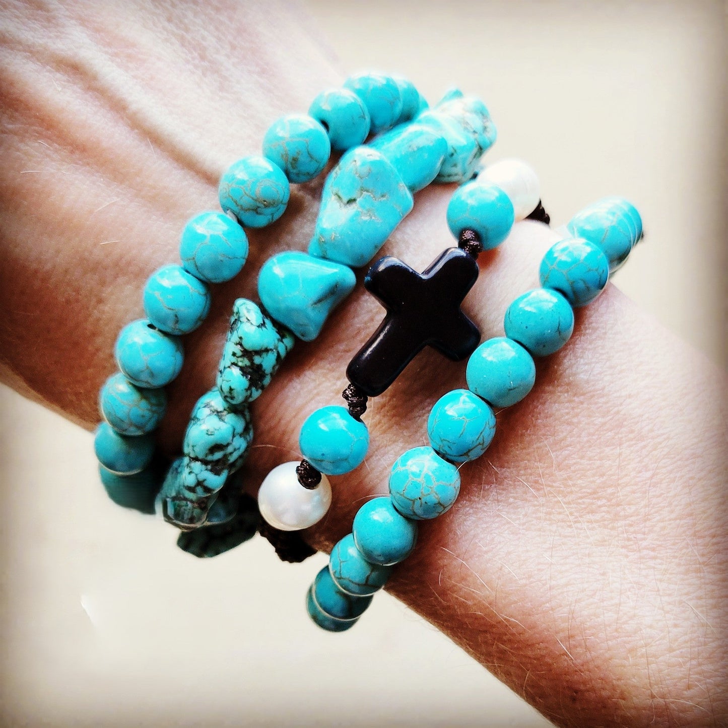 **Adjustable Woven Turquoise Braided Bracelet 806v