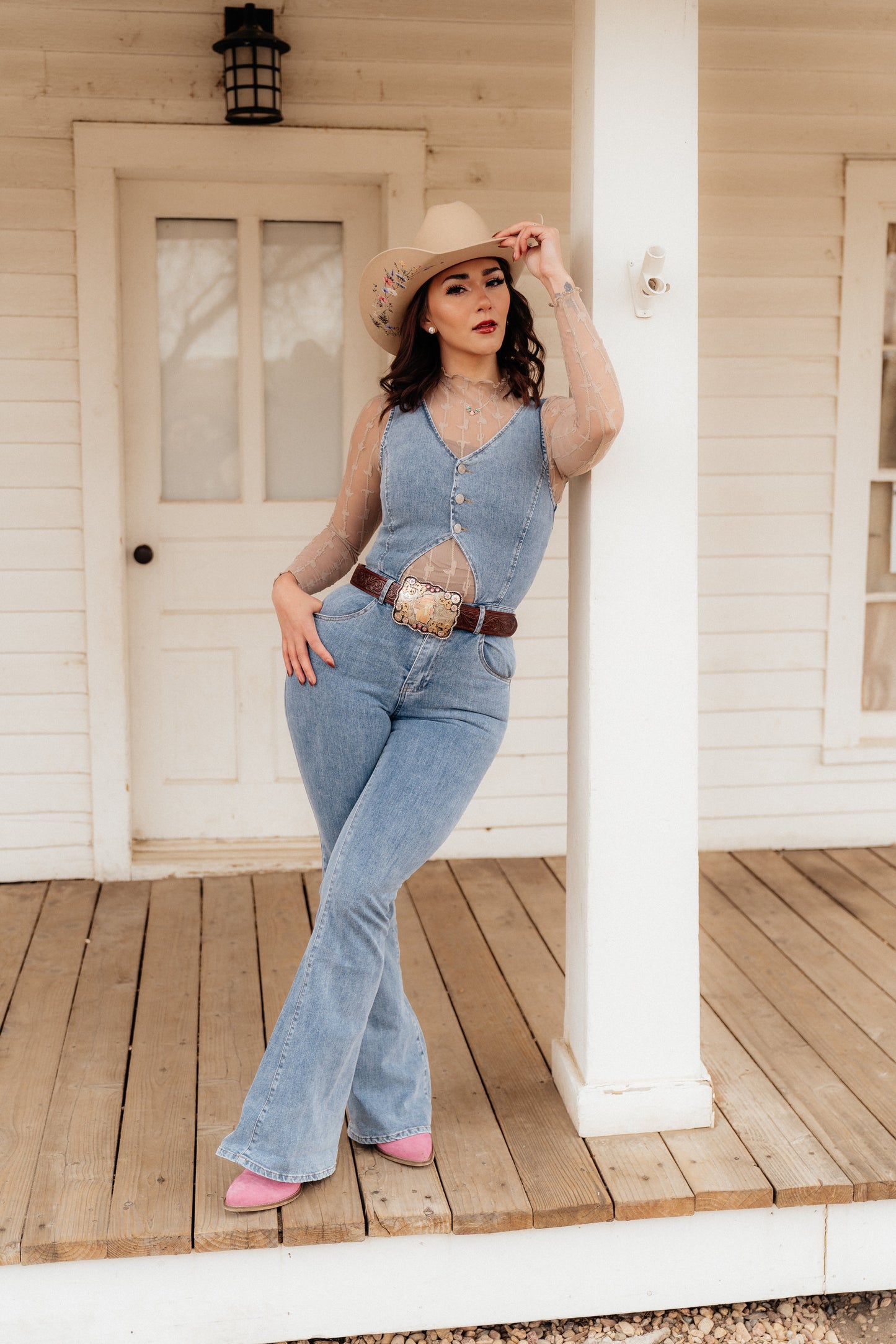 Lariat Lace Top
