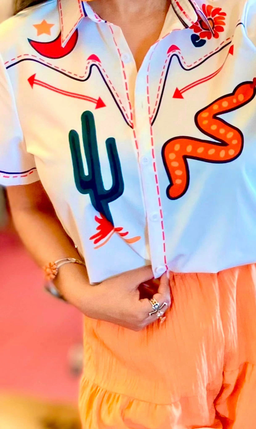 Cactus Western Themed Blouse