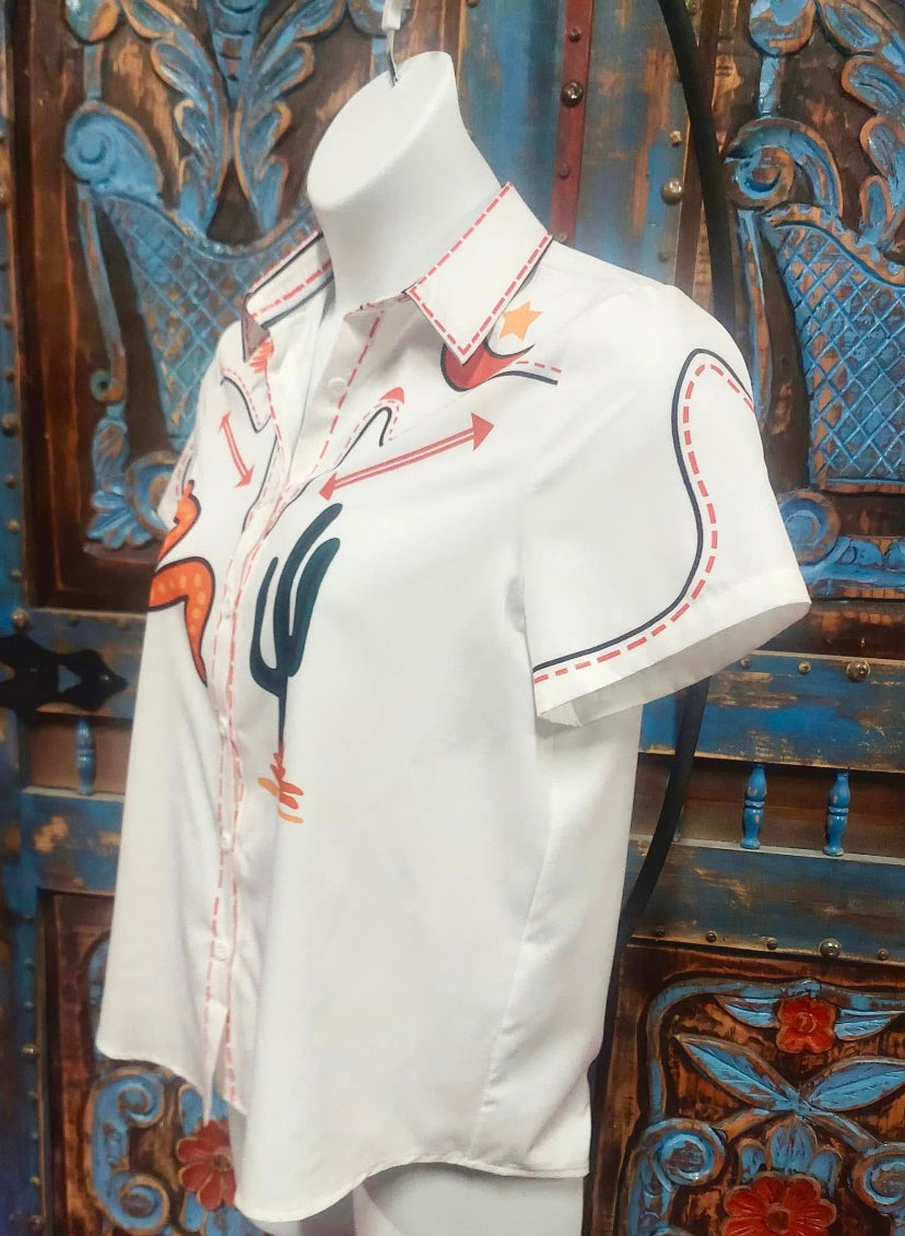 Cactus Western Themed Blouse