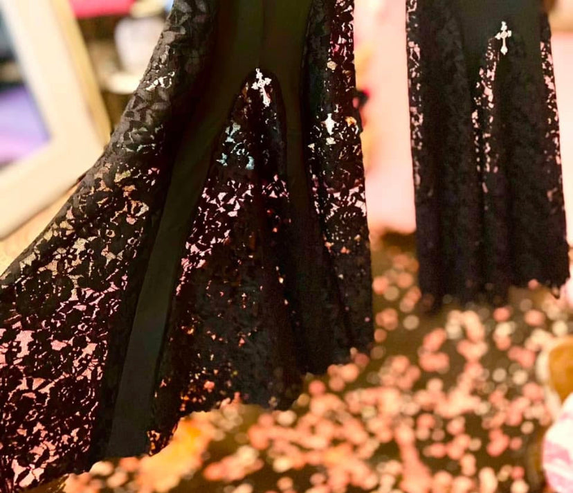 Black Flair Lace Bells with Cross