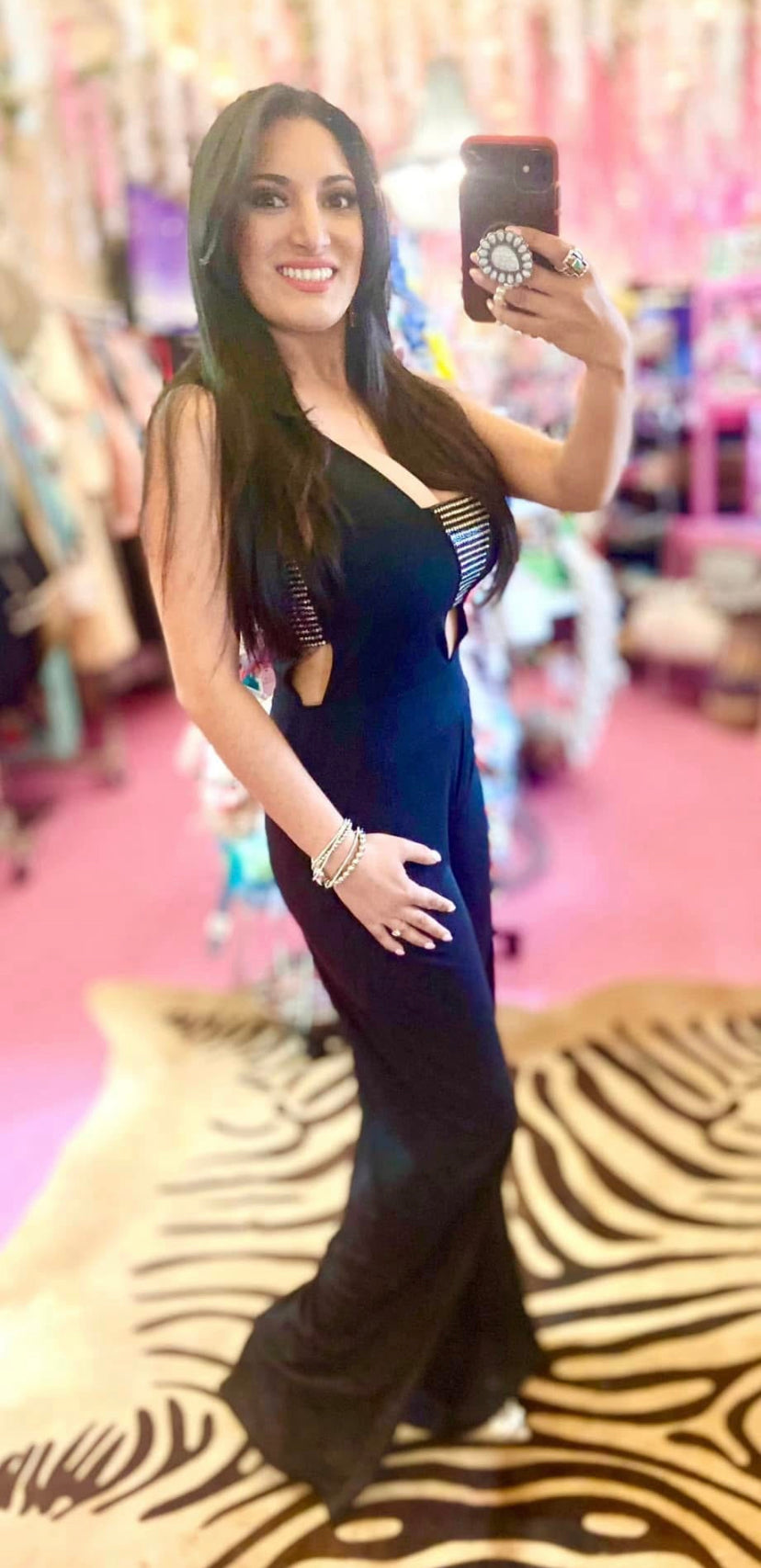 Black/Bling Cutout Jumper