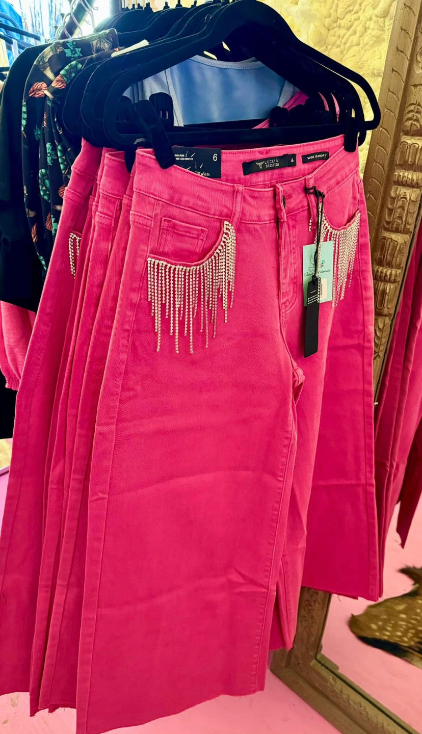 Lucky & Blessed Pink bling bottoms