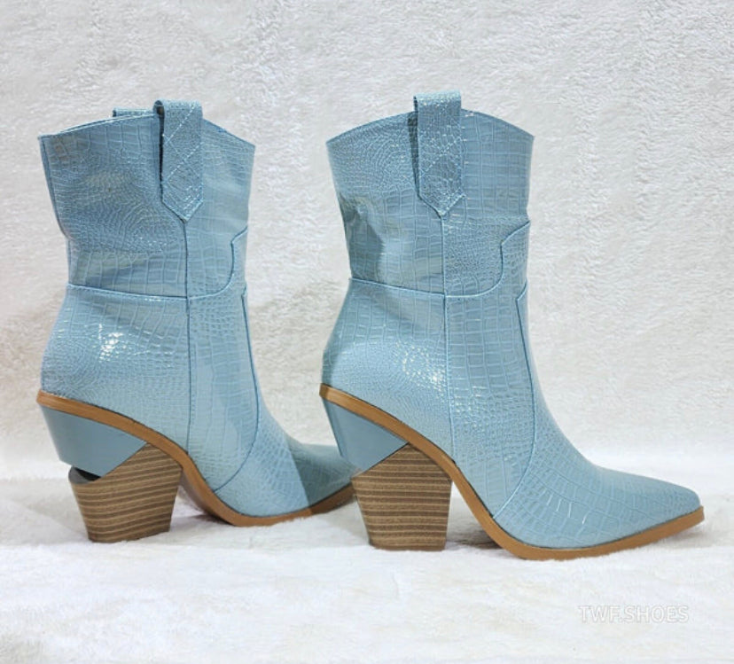 Powder blue cowgirl boots