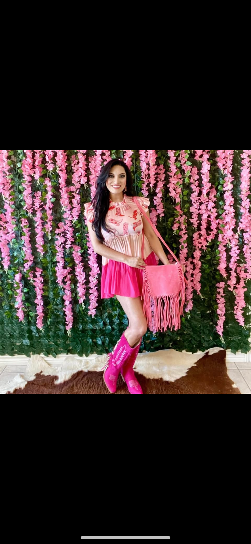 Pink Western Babydoll Dress/Top