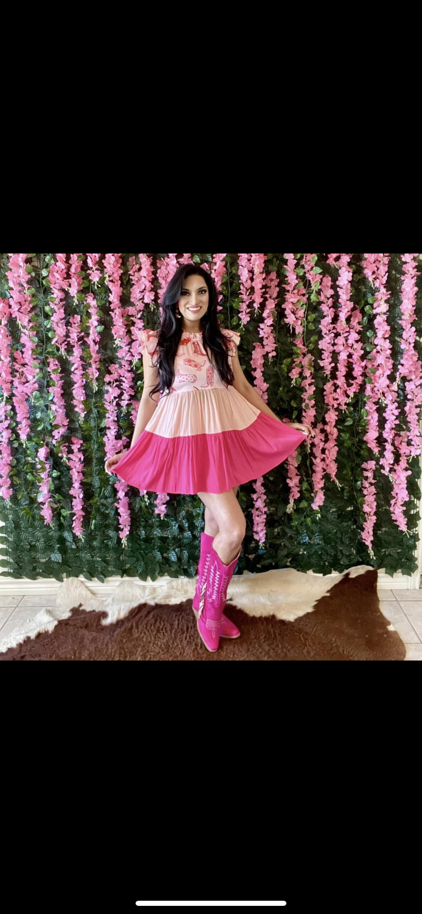 Pink Western Babydoll Dress/Top