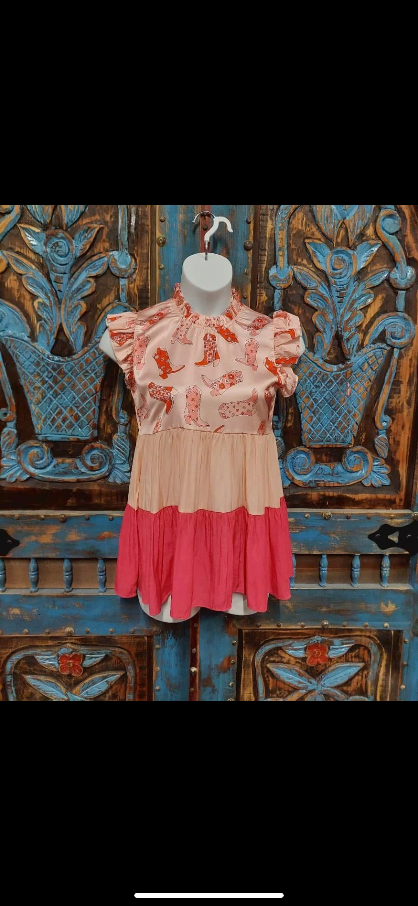 Pink Western Babydoll Dress/Top