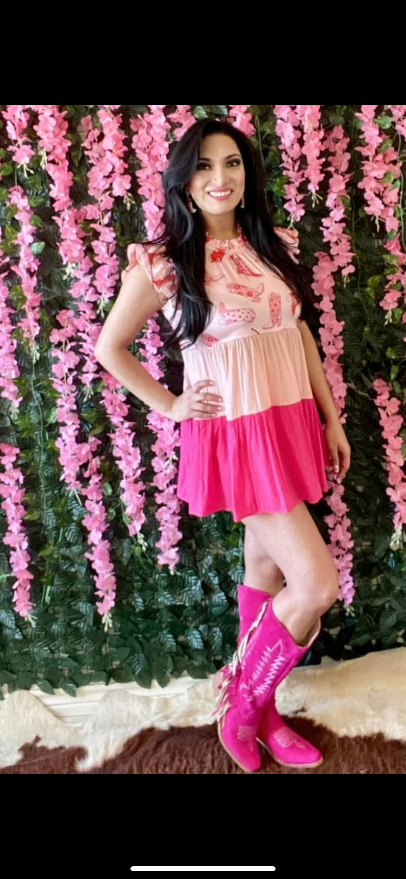 Pink Western Babydoll Dress/Top
