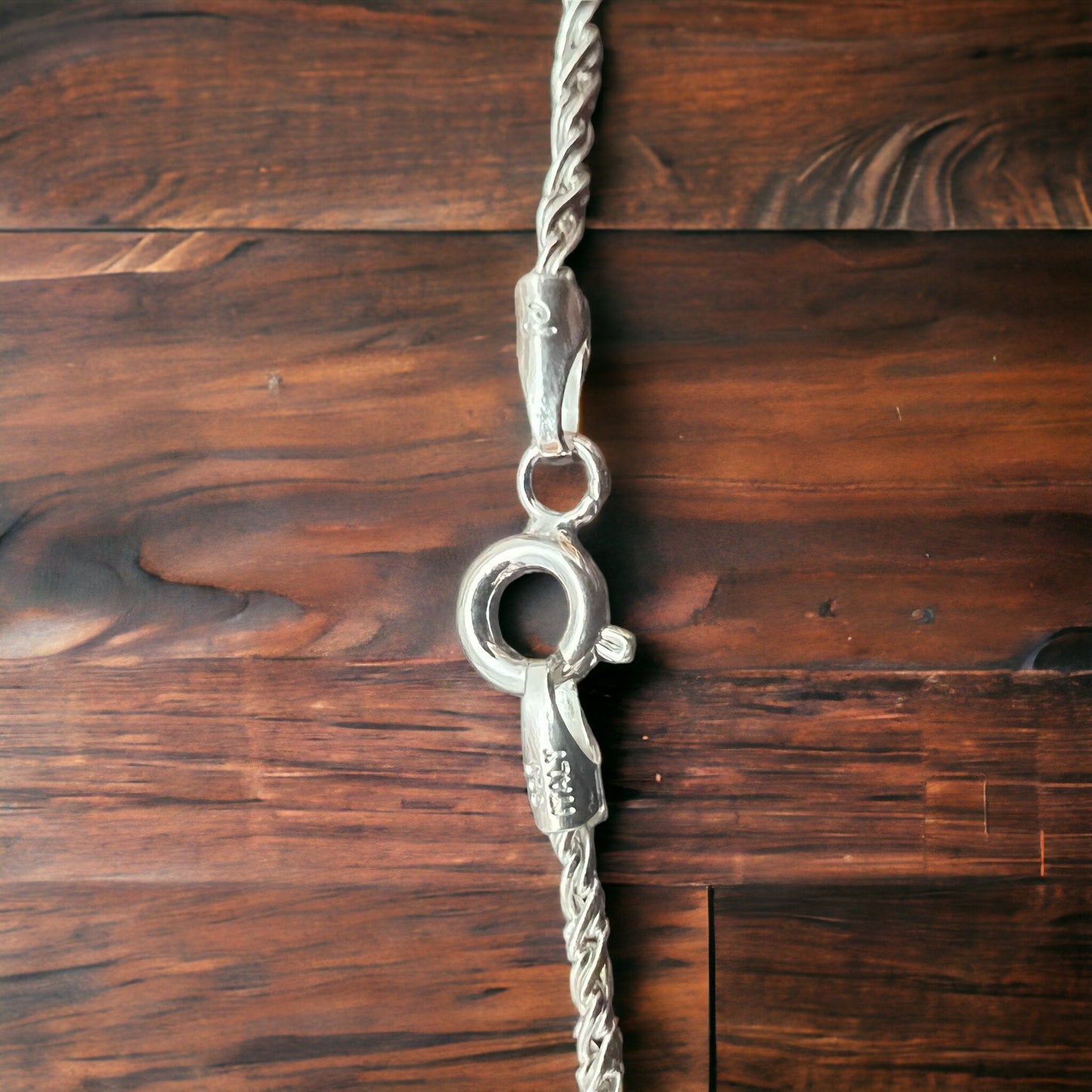 Bright Silver 1.35 mm Reverse Rope Chain - 18 inch