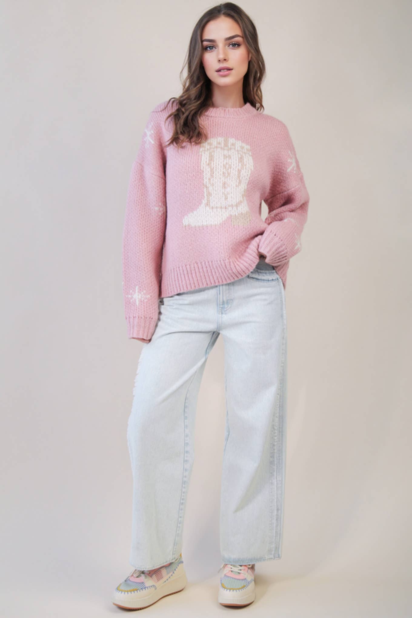 Cowboy Boots Knit Sweater