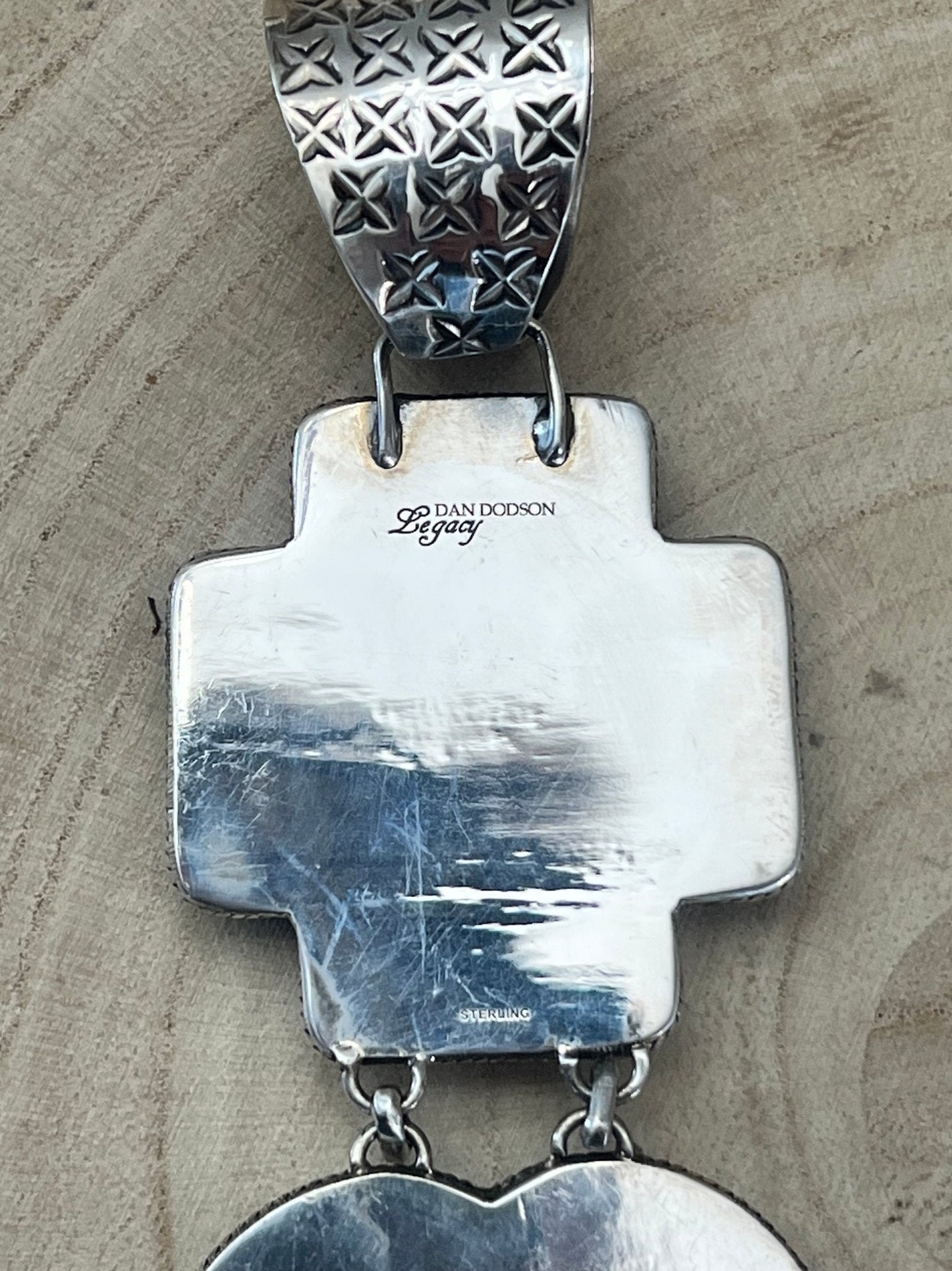 Very Large Bleeding Heart Turquoise Stone Pendant