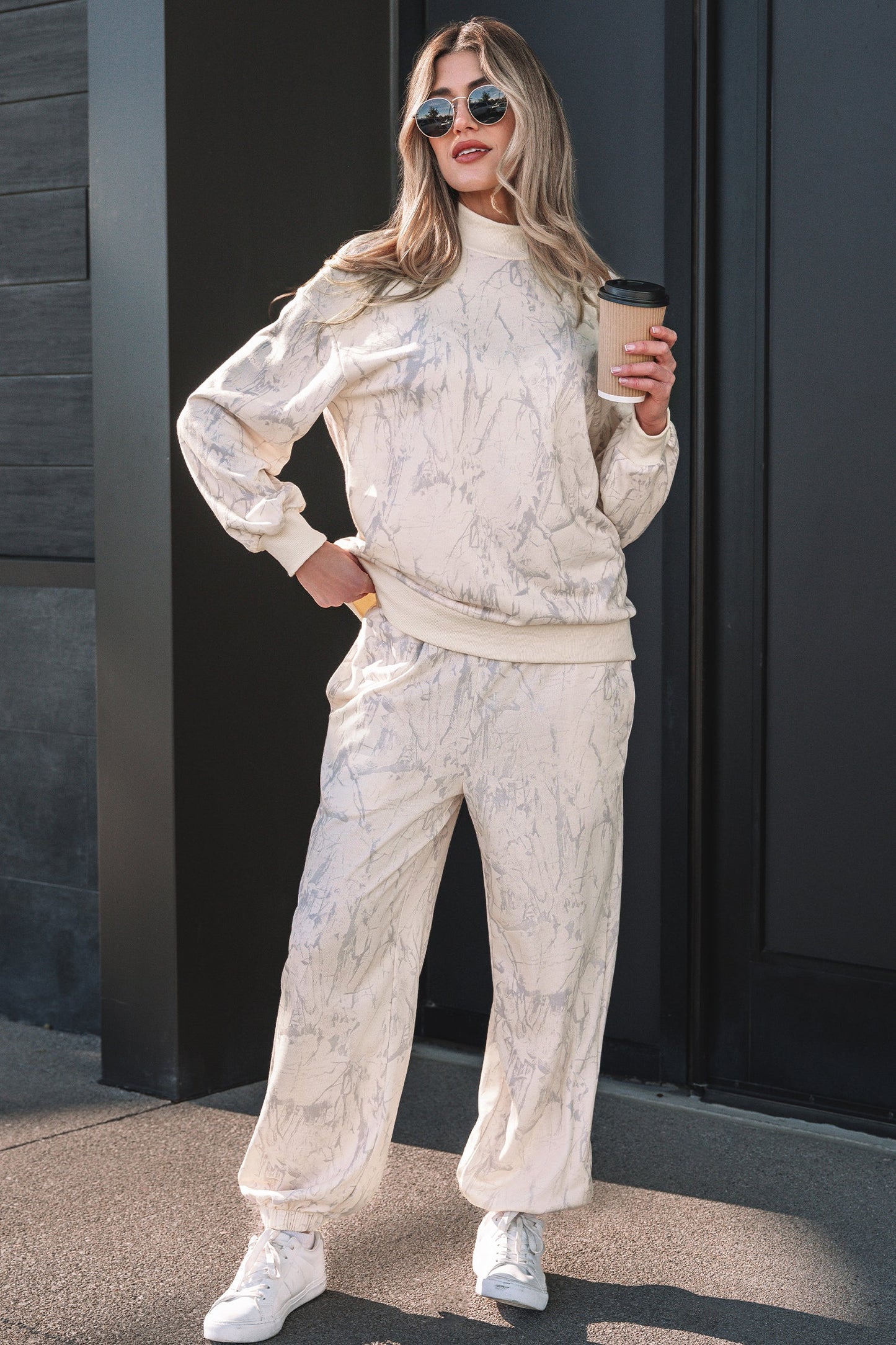 Camo Long Sleeve Top and Jogger Pants Set
