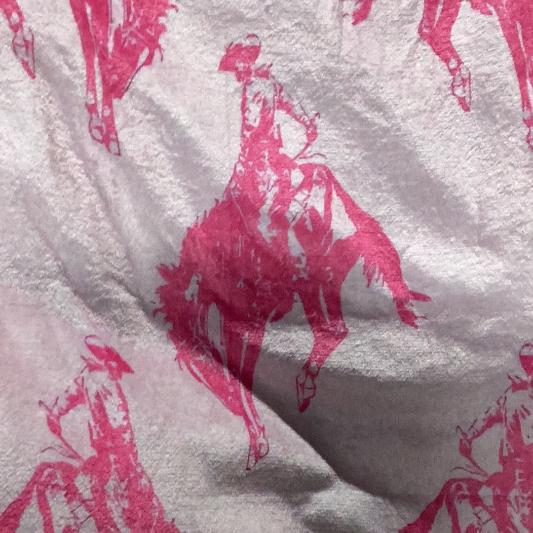 Pink Bronco Baby Blanket