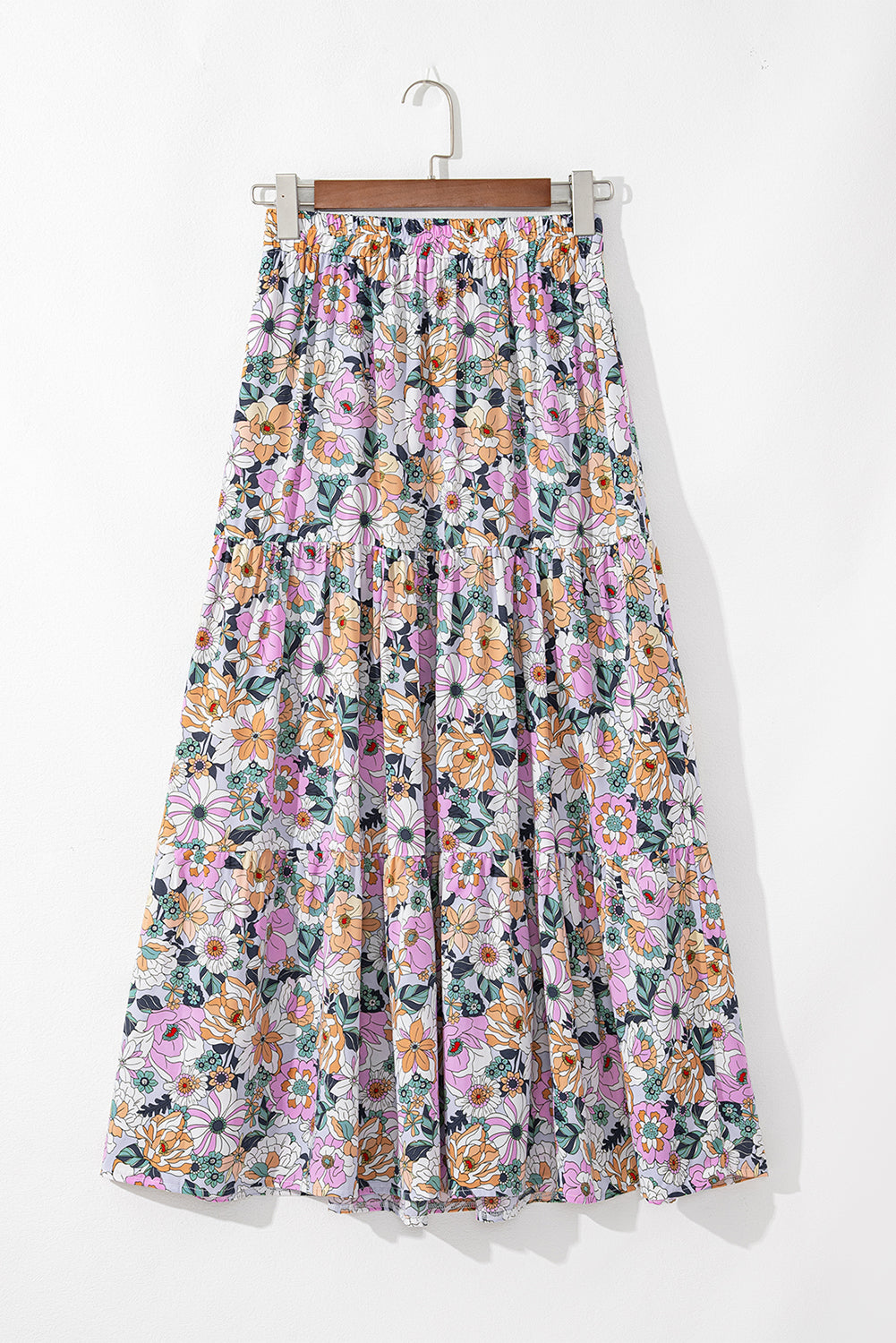 Floral Tiered Bohemian Maxi Skirt