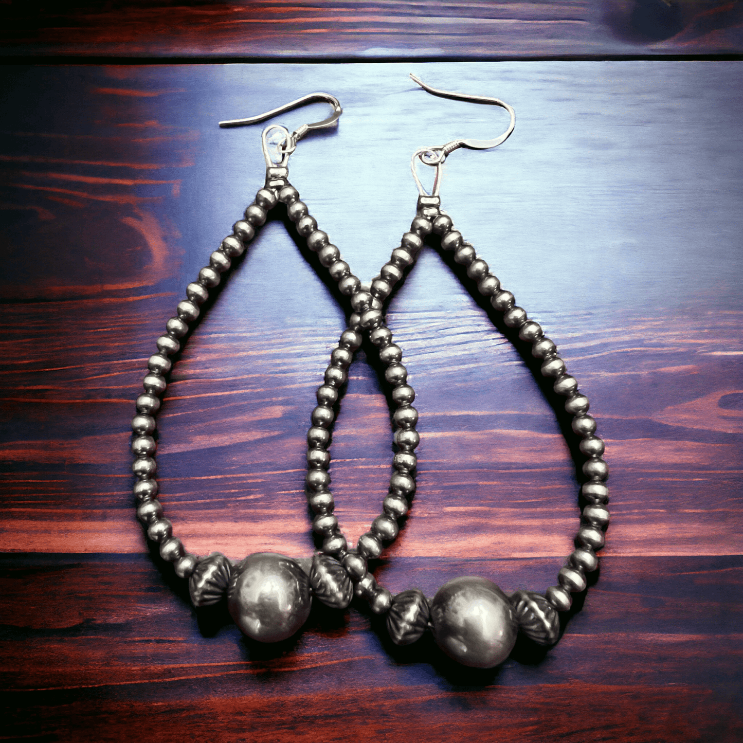 3 mm Sterling Silver Pearls earrings teardrop with 8 mm