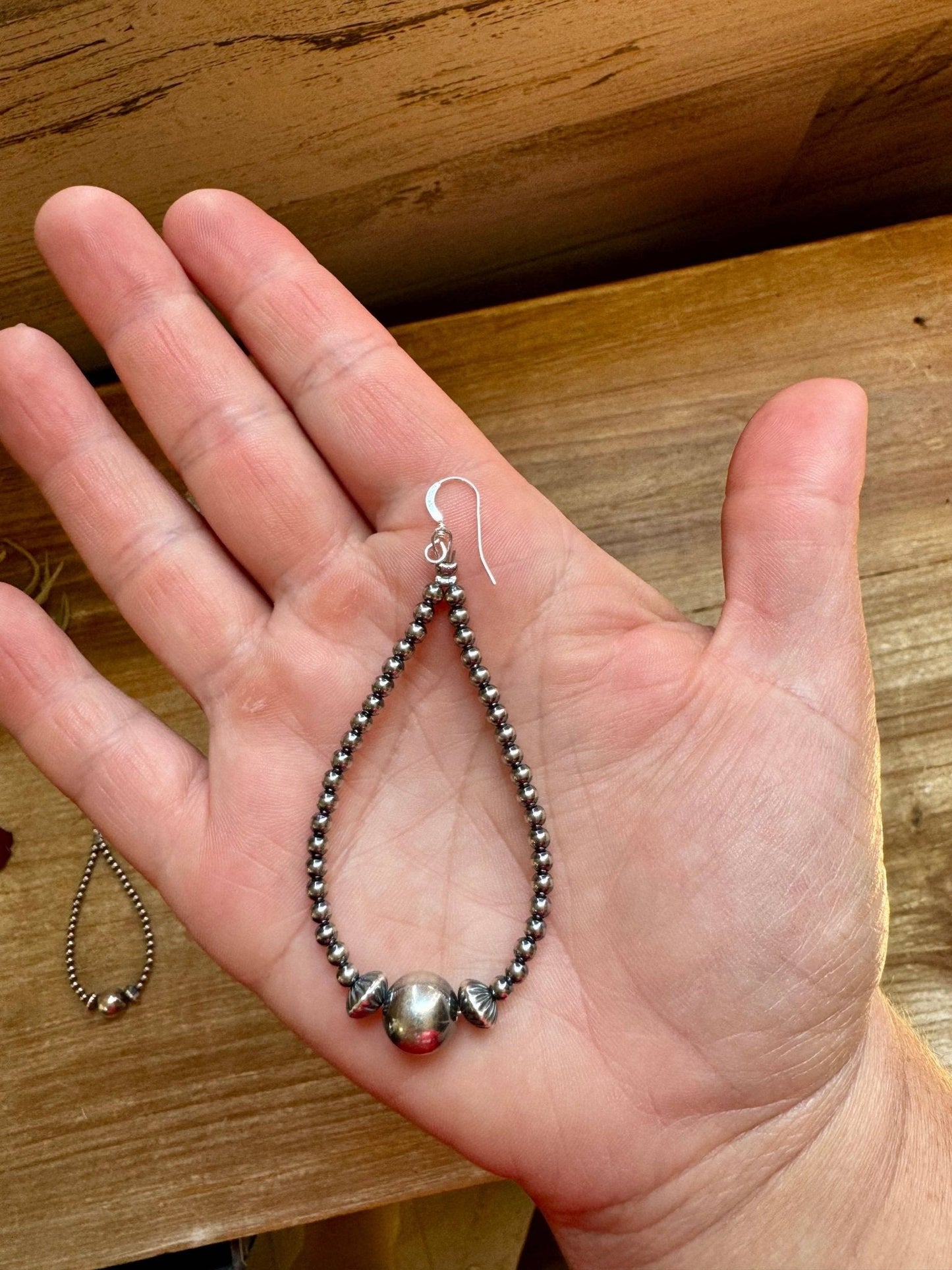 3 mm Sterling Silver Pearls earrings teardrop with 8 mm