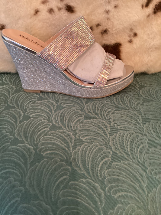 Silver bling wedge