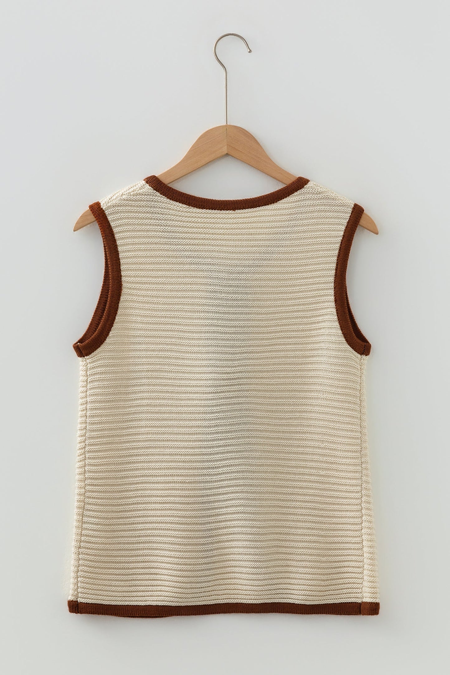 Front Tie Ribbed Knit Sweater Vest