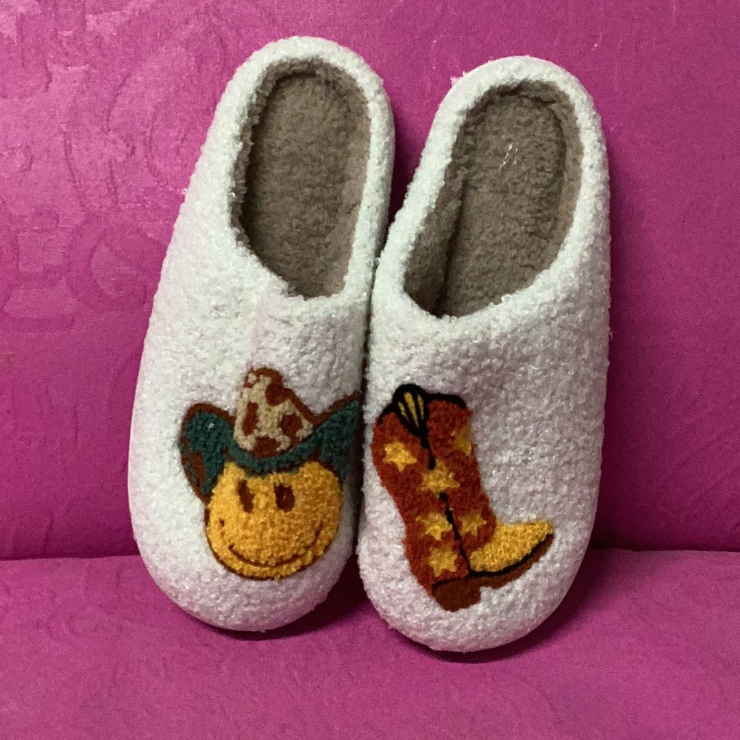 Smiley Cowboy slippers