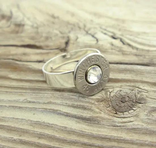 45 Auto Nickel Bullet Ring