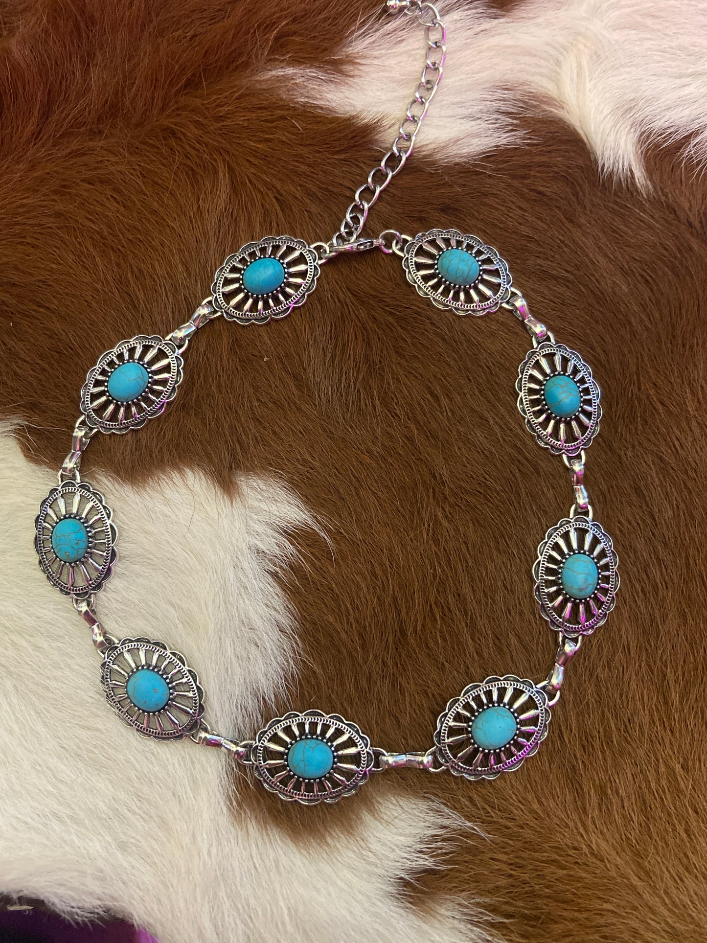 Turquoise and silver necklace