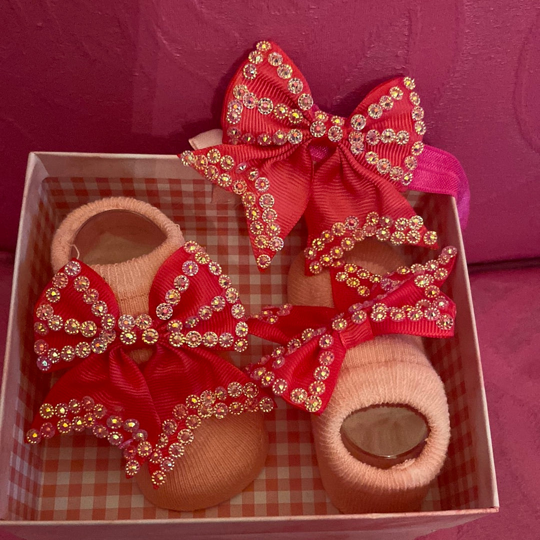 Pink Bling Baby girl booties