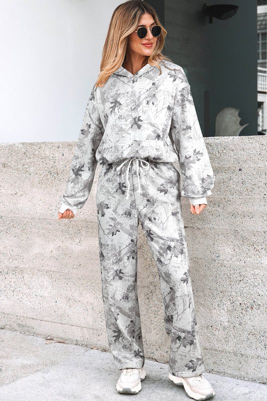 Woodland Camo Hoodie and Sweatpants Set