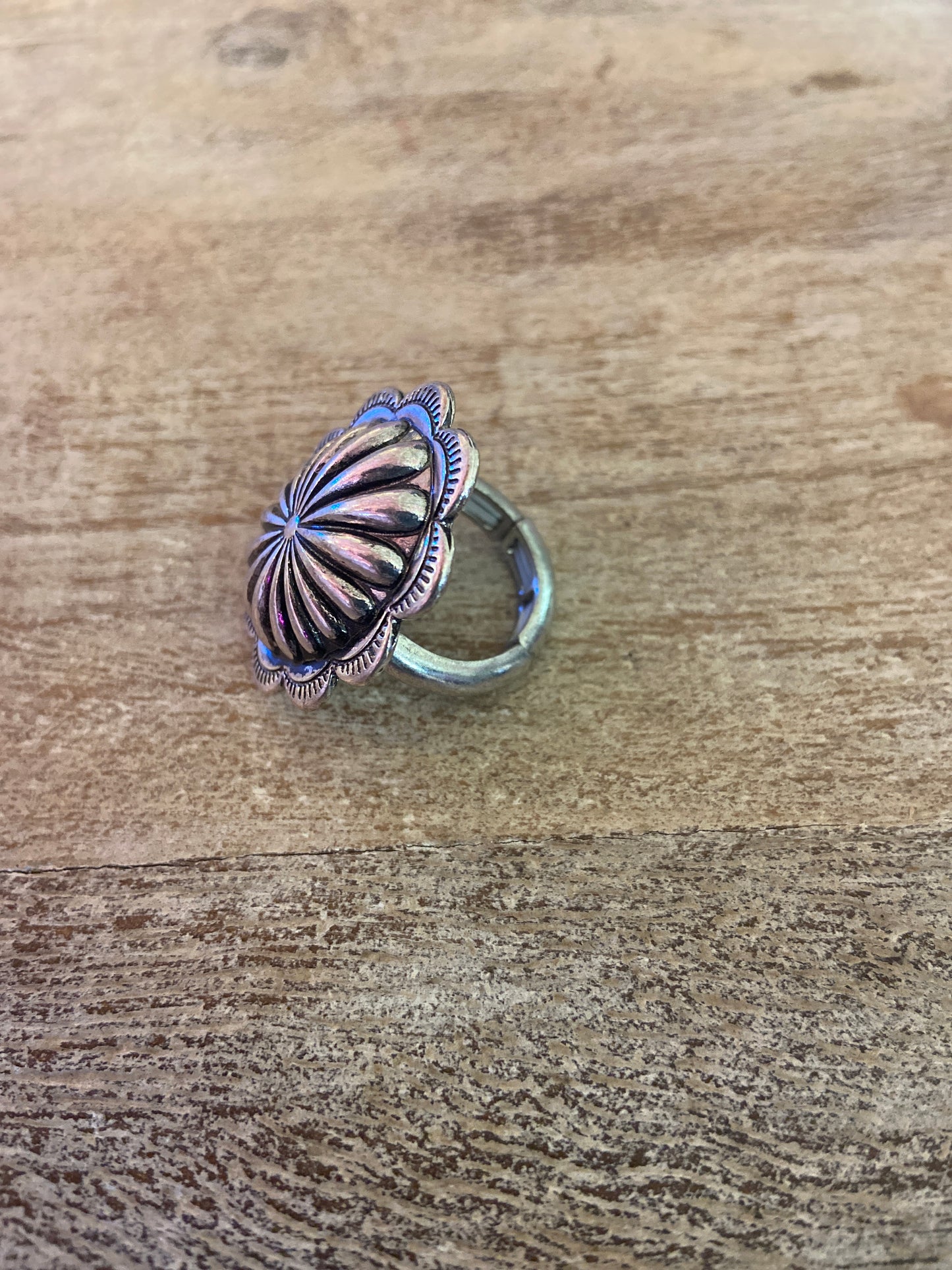 Silver western ring