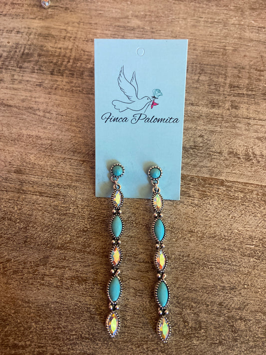 Turquoise bling earrings