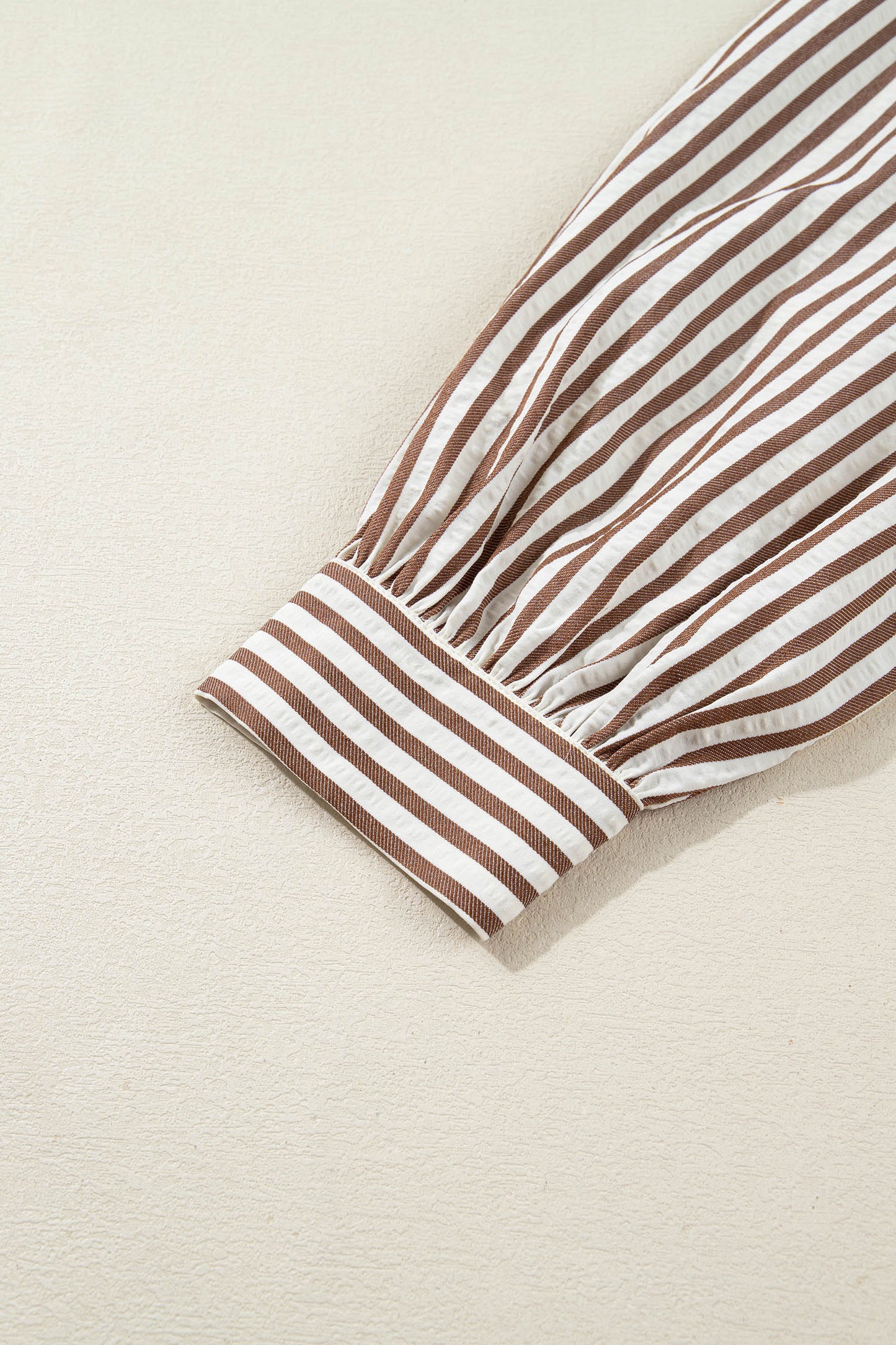 Stripe Knot Waist Sleeve Button Down Dress