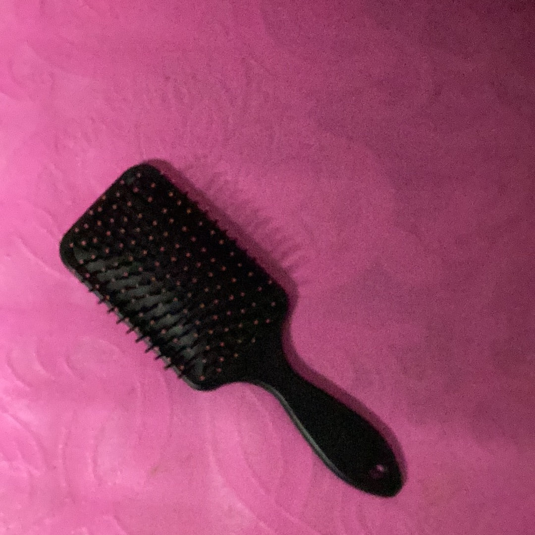 Black and turquoise tool print hairbrush