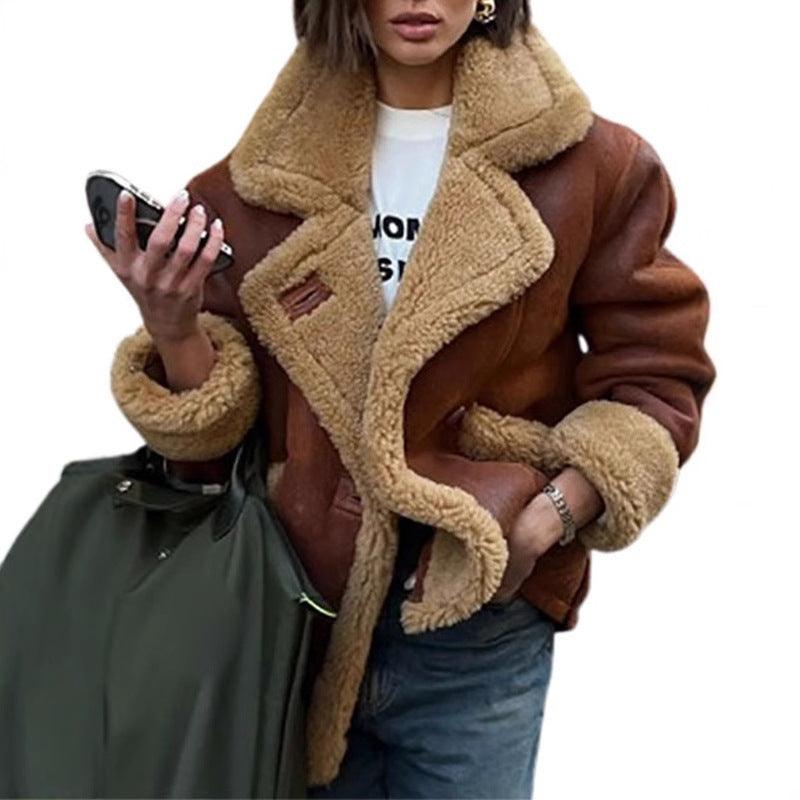 Cozy Cowgirl Lamb's Wool Casual Jacket – Stylish & Comfortable for Cowgirls