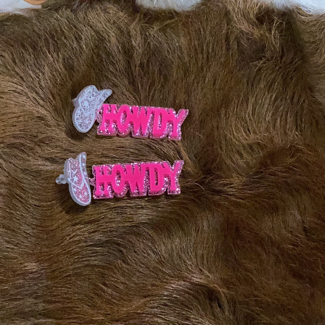 Pink howdy earrings