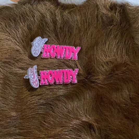 Pink howdy earrings