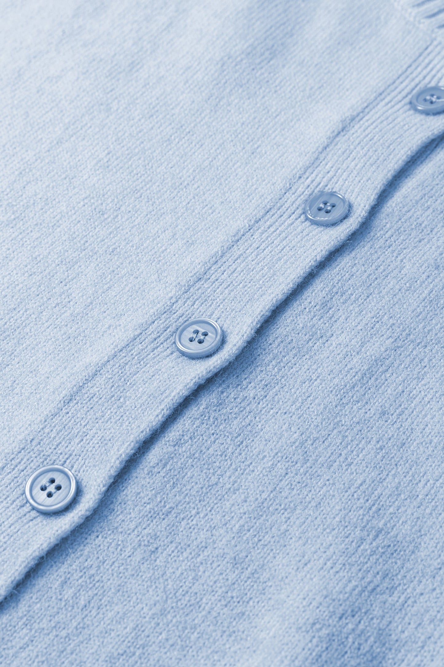Solid 3/4 Sleeve Boxy Button-Down Cardigan