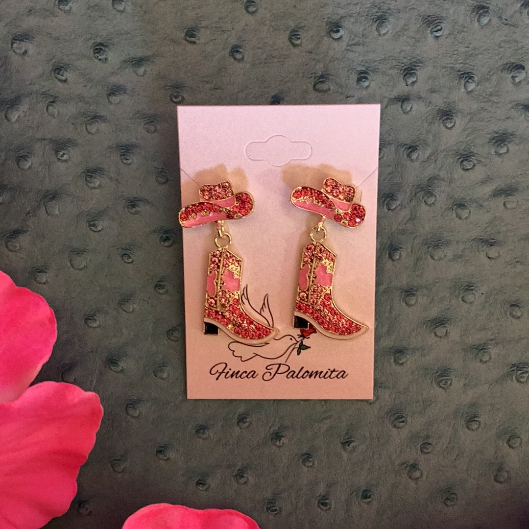 Bling boot earrings