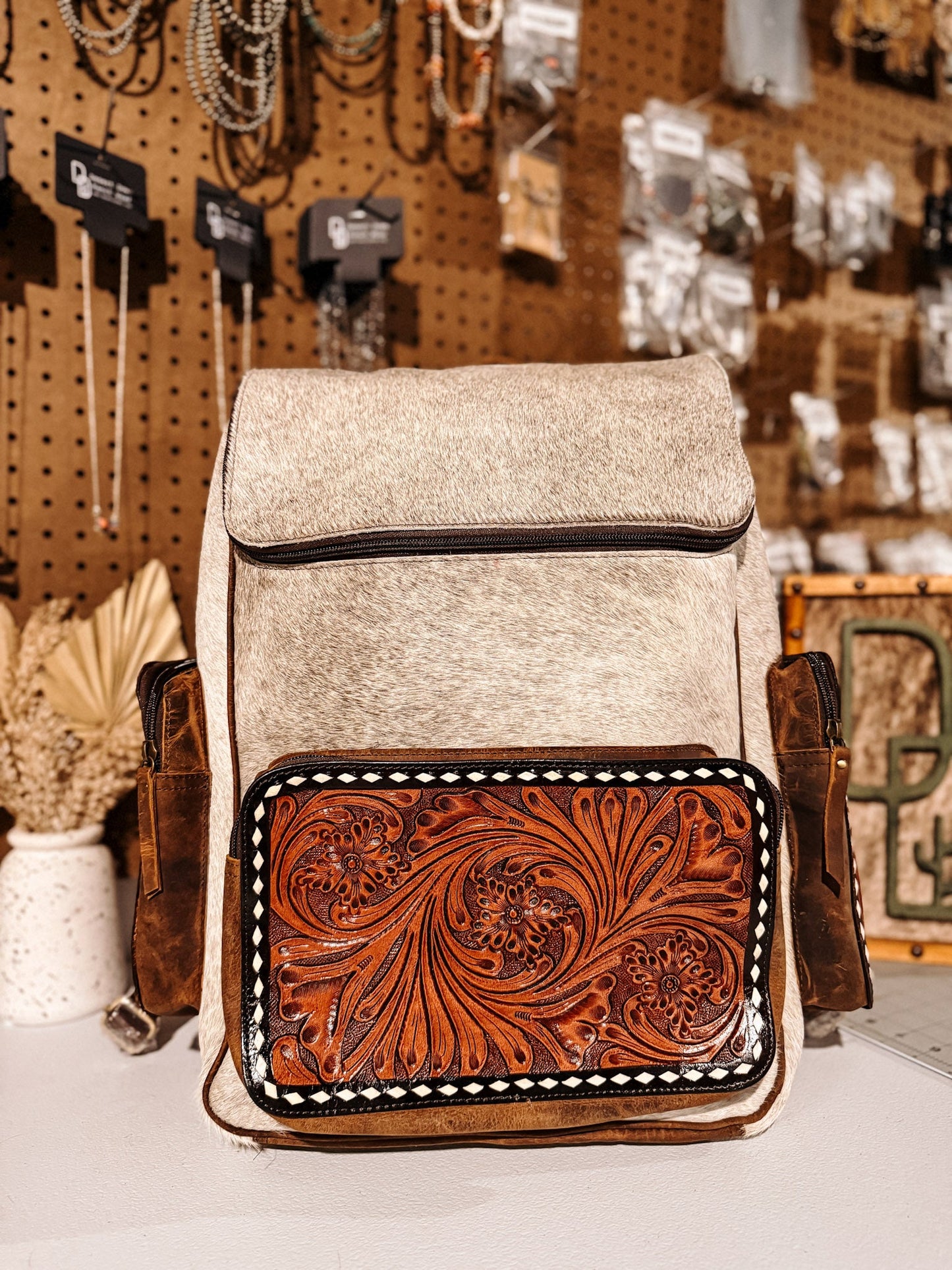 Evangeline Cowhide Backpack #48