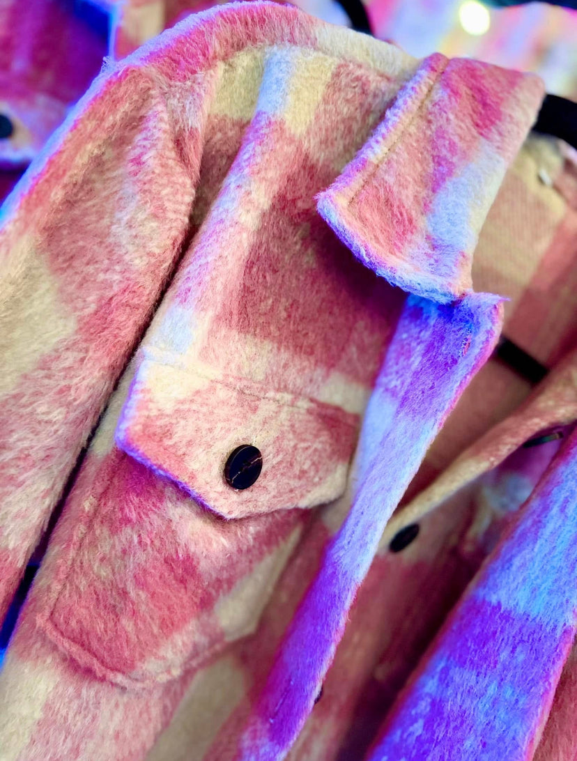 Pink and White Shacket