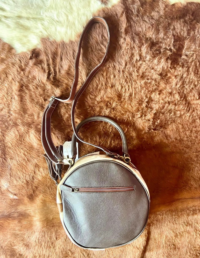 western tool/hide circle purse