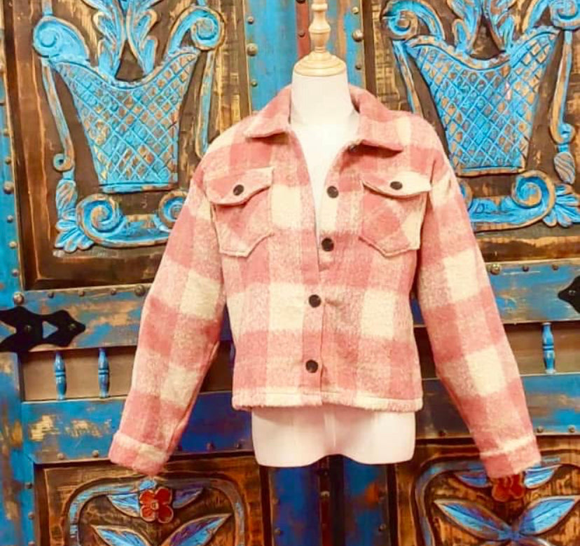 Pink and White Shacket