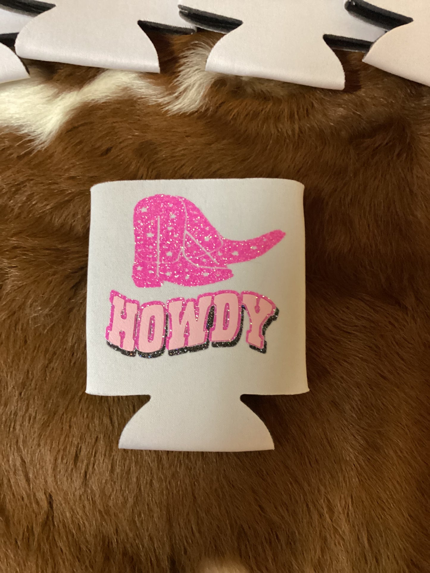 Pink howdy coozie