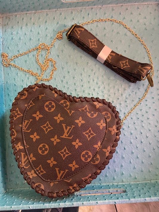 Refurbished LV heart crossbody