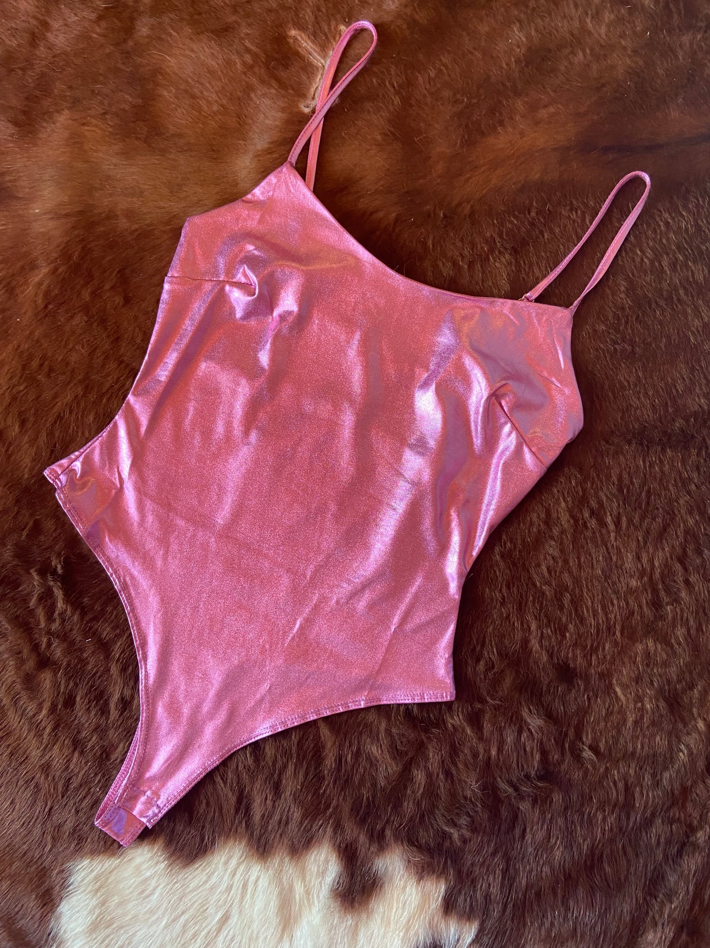 Pink metallic bodysuit