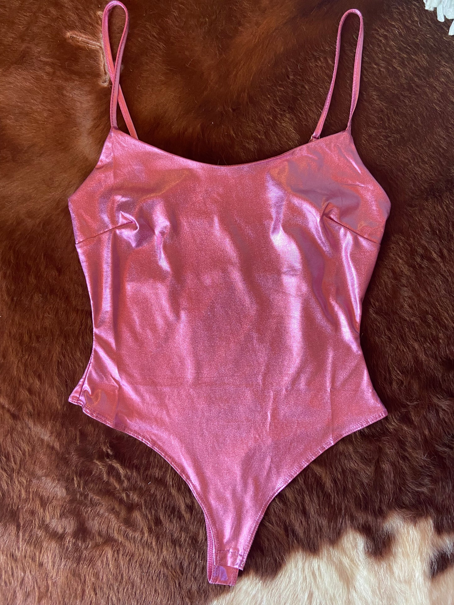 Pink metallic bodysuit