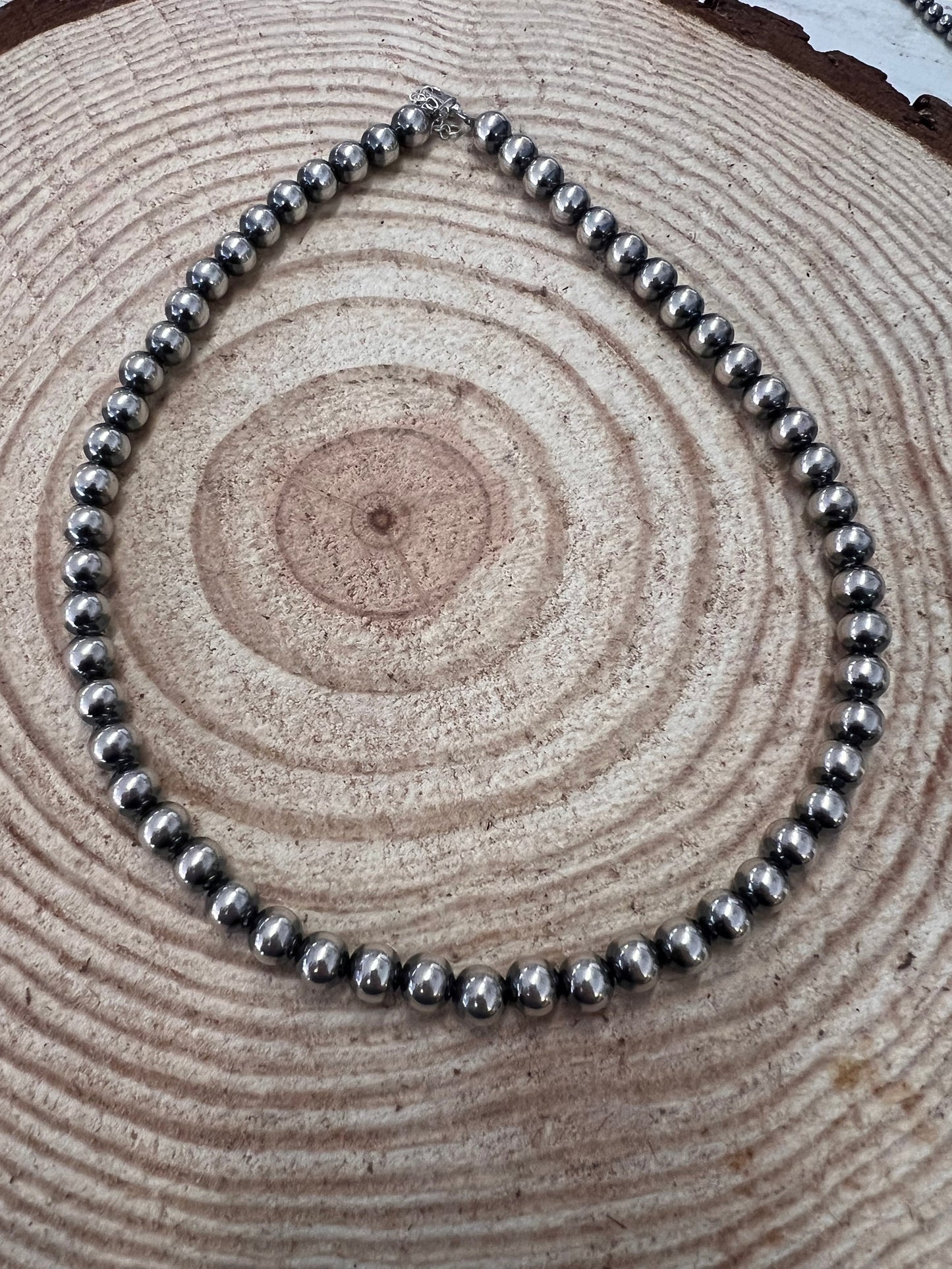 8mm Sterling Pearl Necklace - 18 inch - The Classic pearl necklace