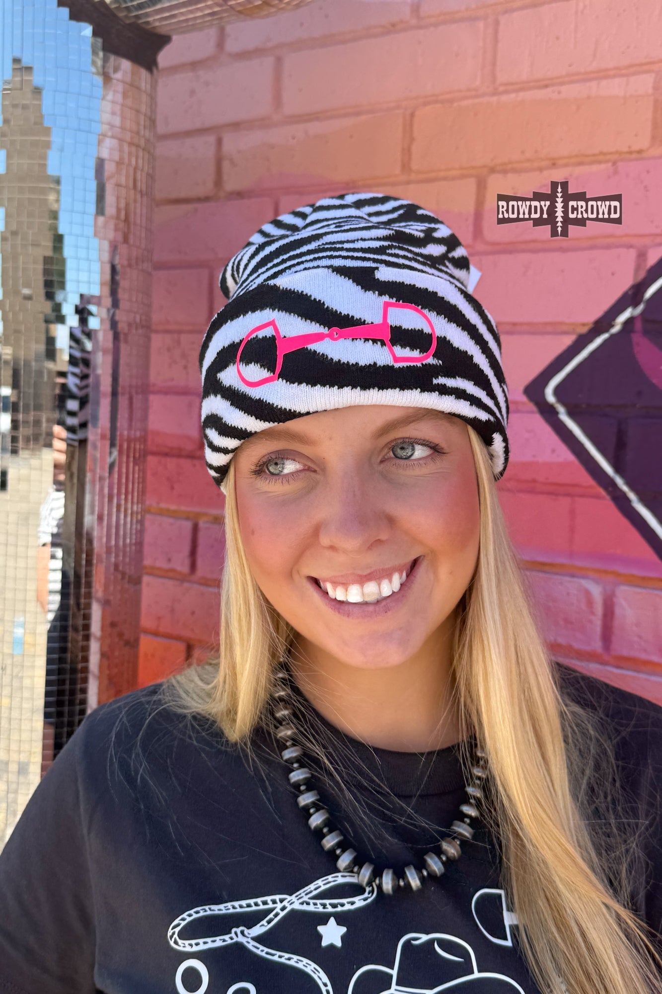 WHITE Zebra Bit Beanie
