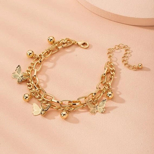 Bohemian Summer Bracelet for Women Girls Butterfly Pendant