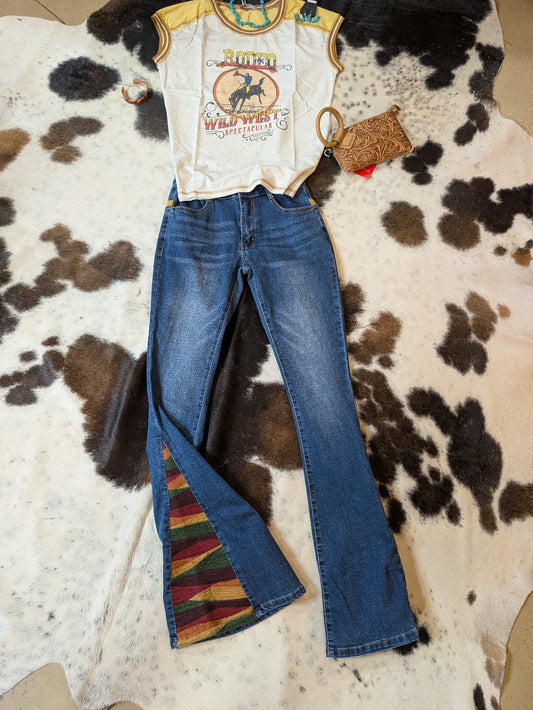 Delila Women Mineral Wash “Wild West” Graphic Short Sleeve Tee