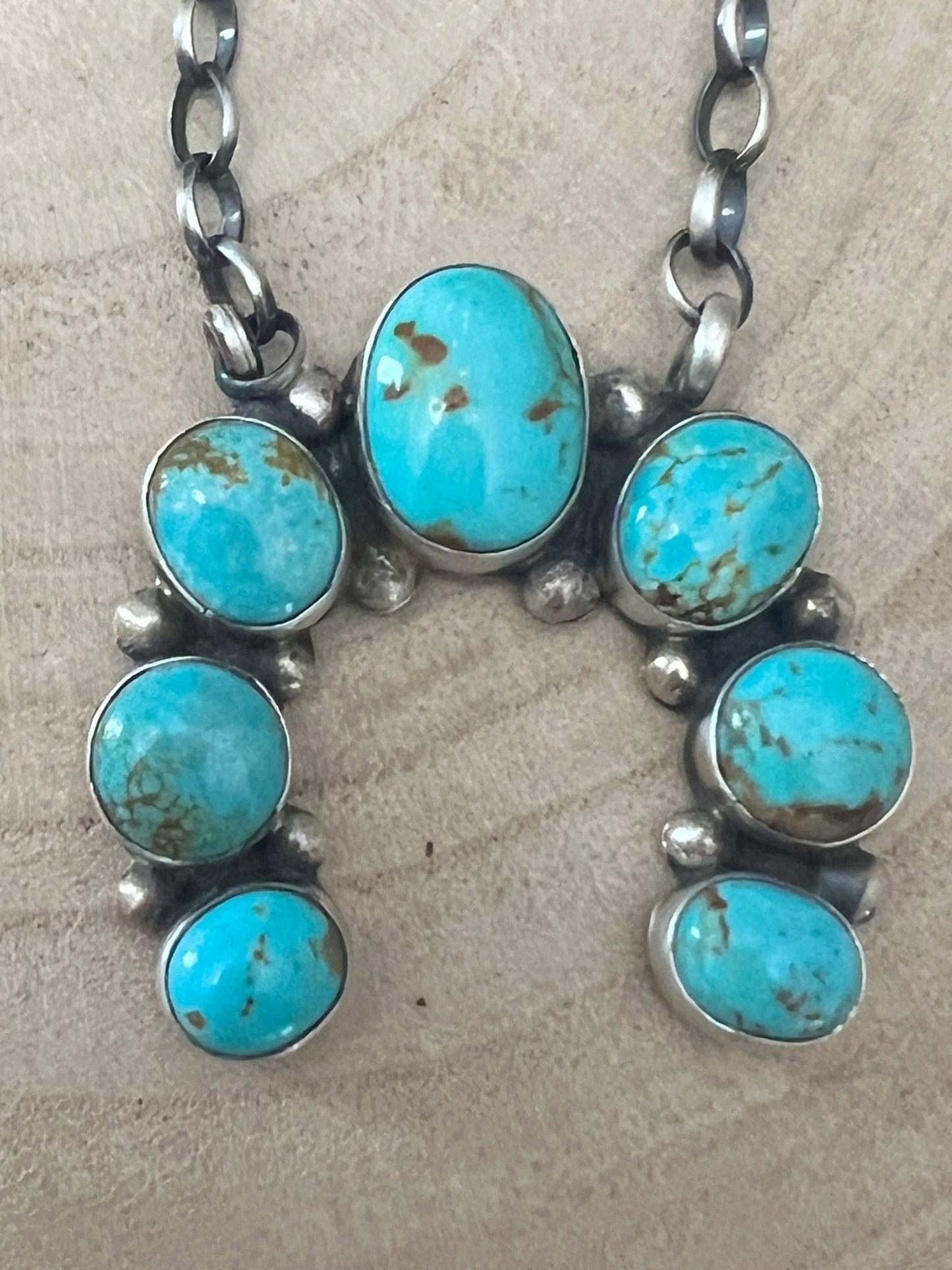 Augustine Largo Navajo Handmade Kingman Naja Necklace - 18 inch