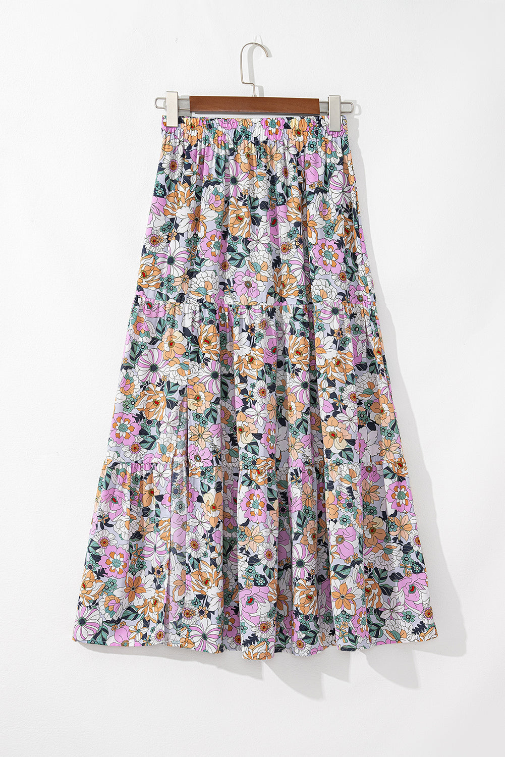 Floral Tiered Bohemian Maxi Skirt